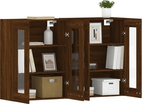 vidaXL Ντουλάπια Τοίχου 2 τεμ. Καφέ Δρυς από Επεξεργασμένο Ξύλο