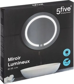 Στρογγυλός καθρέπτης τοίχου 5five με led - Λευκό