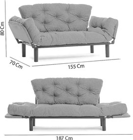 Διθέσιος Καναπές Κρεβάτι Κεραμιδί NITTA 70x150x85