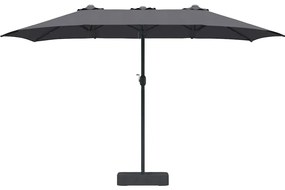 vidaXL Ομπρέλα Κήπου Ανθρακί 385 x 209 x 244 εκατοστά ύφασμα