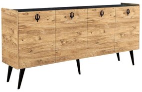 Μπουφές Jeslie 197-000207 180x40x79cm Oak-Anthracite Μελαμίνη