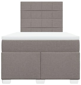 Κρεβάτι Boxspring με Στρώμα Taupe 120x200 εκ. Υφασμάτινο - Μπεζ-Γκρι