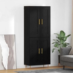 vidaXL Highboard Μαύρη Οξυά 69,5 x 34 x 180 εκ. Επεξεργασμένο ξύλο