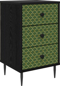 vidaXL Κομοδίνο GELEEN Μαύρη Δρυς 36 x 33 x 61 εκ. Επεξεργασμένο Ξύλο