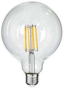 GloboStar® 99014 Λάμπα LED Long Filament E27 G125 Γλόμπος 12W 1200lm 360° AC 220-240V IP20 Φ12.5 x Υ18cm Θερμό Λευκό 2700K με Διάφανο Γυαλί - Dimmable - 3 Years Warranty