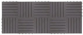 vidaXL Πλακάκια Deck 10 τεμ. Γκρι Πατίνα 30x30 εκ. Μασίφ Ξύλο Ακακίας