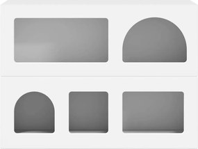 vidaXL Πλαϊνό γραφείο Λευκό 80.5 x 35 x 59 εκ. Επεξεργασμένο ξύλο