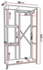 Σετ διαδρόμου Richardson A107, 167x90x40cm, 15 kg, Καφέ, Μαύρο, Μέταλλο, Ινοσανίδες μέσης πυκνότητας, Εντοιχισμένη | Epipla1.gr