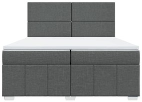 ΚΡΕΒΑΤΙ BOXSPRING ΜΕ ΣΤΡΩΜΑ ΣΚΟΥΡΟ ΓΚΡΙ 200X200 ΕΚ. ΥΦΑΣΜΑΤΙΝΟ 3291769