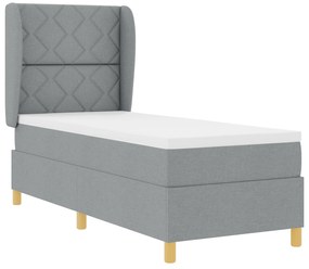 vidaXL Κρεβάτι με στρώμα Box Spring  Γκρι 80x200 εκ. Υφάσματος