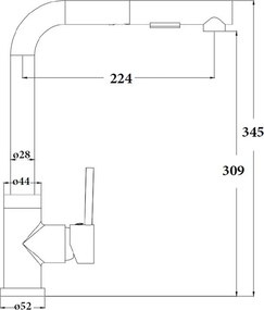 Sparke Nerru 01 Chrome - Μπαταρία Κουζίνας με Ντους