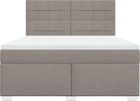 vidaXL Κρεβάτι Boxspring με Στρώμα Taupe 180x200 εκ. Υφασμάτινο
