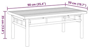 Τραπεζάκι Σαλονιού 90x50x35 εκ. από Μπαμπού - Καφέ