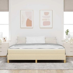 vidaXL Κρεβάτι με ελατήρια Κρέμα, Καφέ 180 x 200 cm