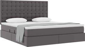 vidaXL Κρεβάτι Αποθήκης με στρώμα Γκρι 180 x 200 cm Τεχνητό Δέρμα