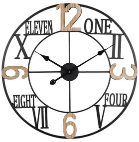 Ρολόι τοίχου Beauco Inart μέταλλο σε μαύρη απόχρωση 60x3x60εκ