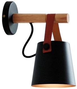 Φωτιστικό Τοίχου-Απλίκα Vetra 4231601 Black Viokef Metal,Wood