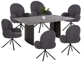 ΣΕΤ ΤΡΑΠΕΖΑΡΙΑ ΕΣΩΤΕΡΙΚΟΥ ΧΩΡΟΥ 7ΤΜΧ  ΤΡΑΠΕΖΙ HEFF &amp; 6 ΠΟΛΥΘΡΟΝΕΣ WINON