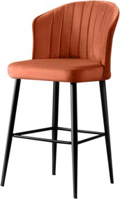 Σκαμπό Μπαρ 4τμχ Κεραμιδί / Μαύρο RUBI 52x42x97