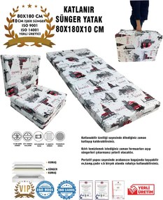 Στρώμα ύπνου αφρού μονό πτυσσόμενο 180x80x10 cm