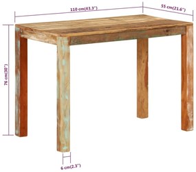 Τραπεζαρία 110 x 55 x 76 εκ. από Μασίφ Ανακυκλωμένο Ξύλο - Πολύχρωμο