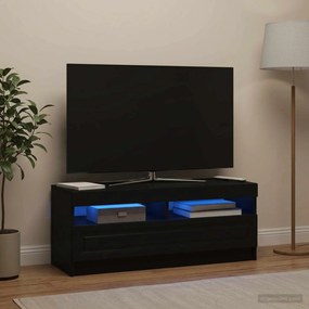vidaXL Ντουλάπα LED Τηλεόρασης Μαύρο Επεξεργασμένο Ξύλο