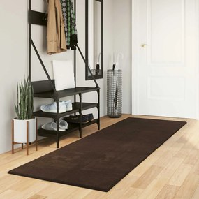 vidaXL Χαλί HUARTE Καφέ 80 x 250 cm 100% Πολυεστέρας Επίπεδος
