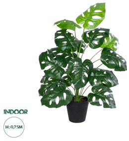 GloboStar® Artificial Garden MONSTERA 20909 Διακοσμητικό Φυτό Μονστέρα Υ75cm