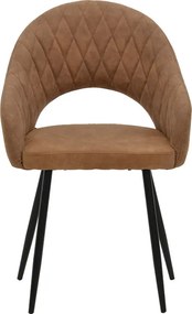 Πολυθρόνα Macie pakoworld ύφασμα καφέ antique-μαύρο 58x50x85εκ