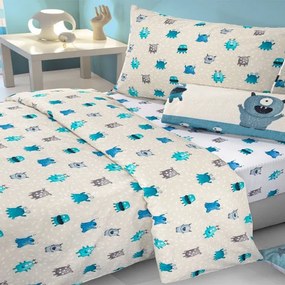 Παπλωματοθήκη Μονή (Σετ 165x225) 2 Όψεων Saint Clair Monsters Blue