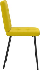 vidaXL Καρέκλες Τραπεζαρίας 6 τεμ. Κίτρινες Βελούδινες