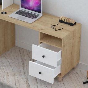 Σύνθεση γραφείου Kontor pakoworld sonoma-λευκό 160x50x162εκ