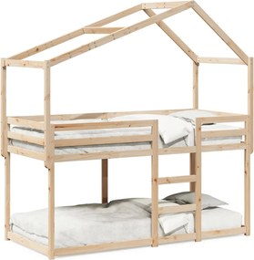 vidaXL Κουκέτα με Οροφή 80x200 εκ. από Μασίφ Ξύλο Πεύκου