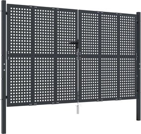 vidaXL Πόρτα Κήπου Ανθρακί 300x175 εκ. Ατσάλι