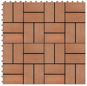 vidaXL Πλακάκια Deck 11 τεμ. Χρώμα Teak 30 x 30 εκ. 1 μ² από WPC