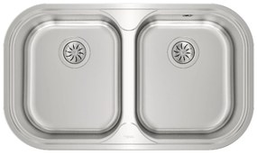 Νεροχύτης Inox TEKA 2 Γούρνες  για Ένθετη Τοποθέτηση 82.8x48.5cm STYLO 2B TOTAL Σαγρέ 11107038