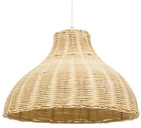 MAYOTTE 00724 Vintage Κρεμαστό Φωτιστικό Οροφής Μονόφωτο Μπεζ Ξύλινο Bamboo Φ40 x Y28cm