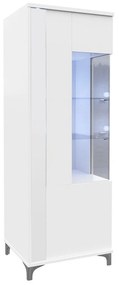 Βιτρίνα Nashville B109, Άσπρο, Γυαλιστερό λευκό, Με πόρτες, Ο αριθμός των θυρών: 2, 160x52x40cm, 46 kg | Epipla1.gr