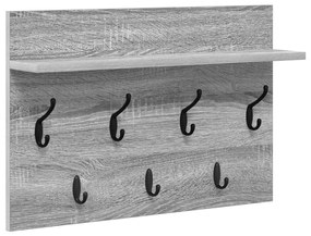 vidaXL Τοίχου Κρεμάστρα Γκρι sonoma 60 x 40 x 12 cm Επεξεργασμένο ξύλο