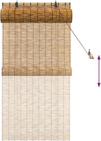 vidaXL Ρόλερ (στόρι) Καφέ 80 x 160 cm Καλάμι