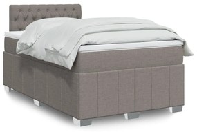 vidaXL Κρεβάτι Boxspring με Στρώμα Taupe 120x190 εκ. Υφασμάτινο