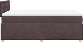 vidaXL Κρεβάτι Boxspring με Στρώμα Σκούρο Καφέ 120x190 εκ Υφασμάτινο