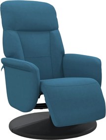 vidaXL Πολυθρόνα Ανακλινόμενη με Υποπόδιο Μπλε Βελούδινη