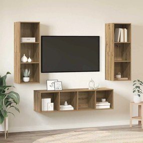 vidaXL Σετ επίπλου τηλεόρασης 3 pcs Artisan Oak Επεξεργασμένο ξύλο
