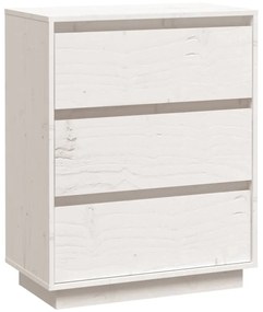 vidaXL Συρταριέρα Λευκή 60 x 34 x 75 εκ. από Μασίφ Ξύλο Πεύκου