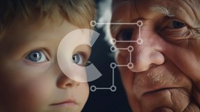 Intra Συλλεκτικό Ξύλινο Παζλ Plywood 4mm - Σύνδεση γενεών μεταξύ παιδιού και ηλικιωμένου άνδρα Σε Ξύλινο Κουτί - Διαστάσεις Puzzle: 10x10 cm – 25 κομμάτια