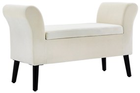 Πάγκος αποθήκευσης, 111,5cm x 41cm x 65cm, Κρεμ λευκό