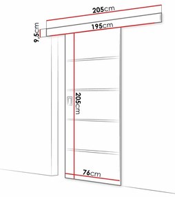 Συρόμενες πόρτες Dover 214, 19 kg, Σκούρα φλαμουριά, Πλαστικοποιημένη μοριοσανίδα, Καφέ, Αλουμίνιο | Epipla1.gr
