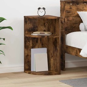 vidaXL End Table Καπνιστό Δρύς 29,6 x 29,6 x 60 εκ Επεξεργασμένο ξύλο