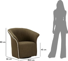 Πολυθρόνα Περιστρεφόμενη Πράσινο SIENA 66x84x80